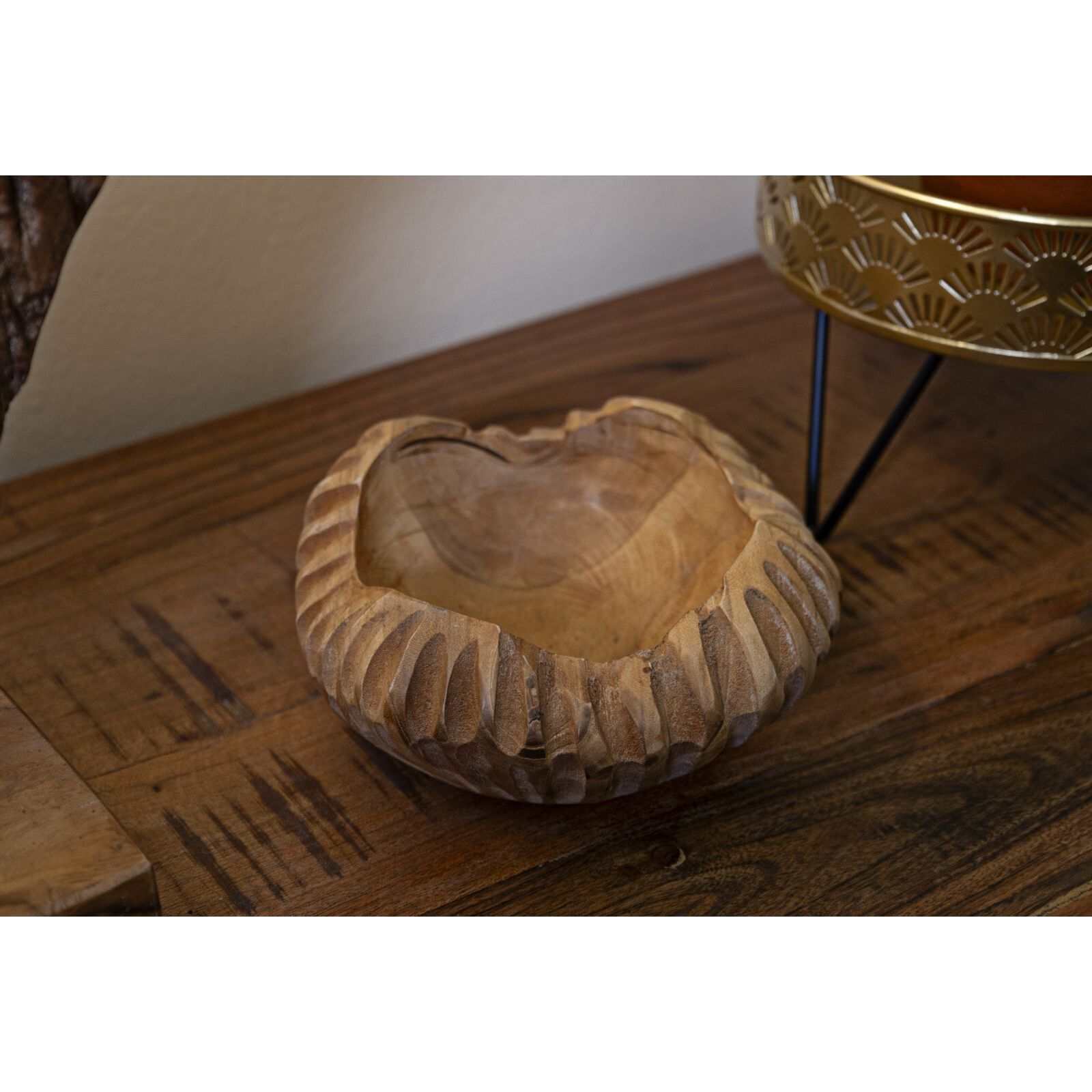 S/TASCHE GERIS IN TEAK RIC. CM Ø 19X8 (PEZZI UNICI - NON RIP. IN SERIE)