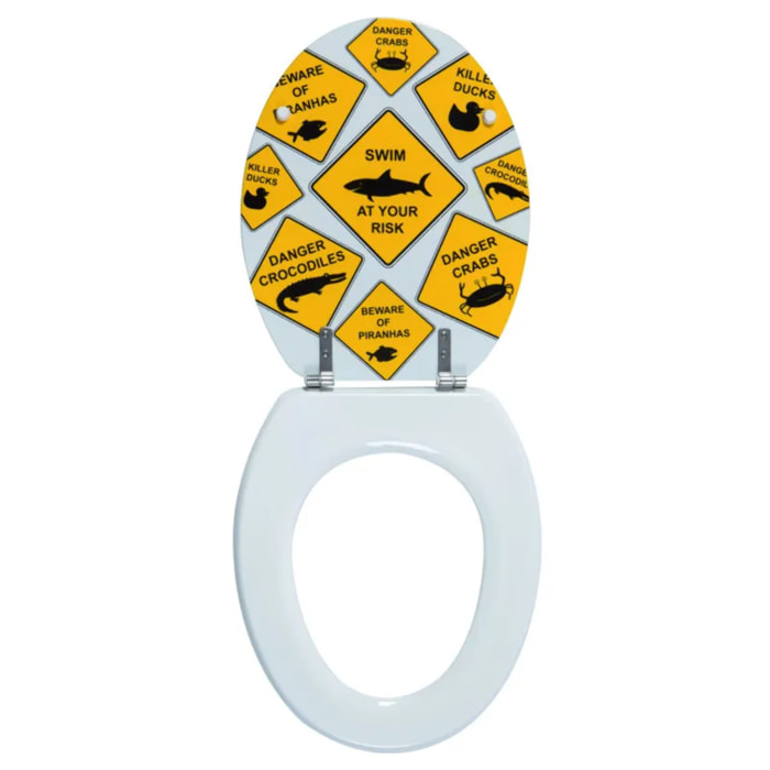 Abattant wc MDF DANGER - Charnières Zinc Spirella