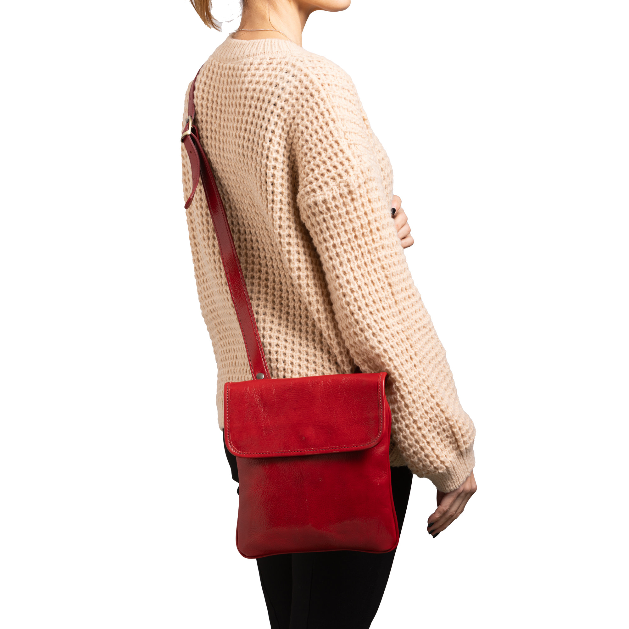 Borsa a tracolla  da uomo In Vera pelle Made in Italy 25x23x4 cm