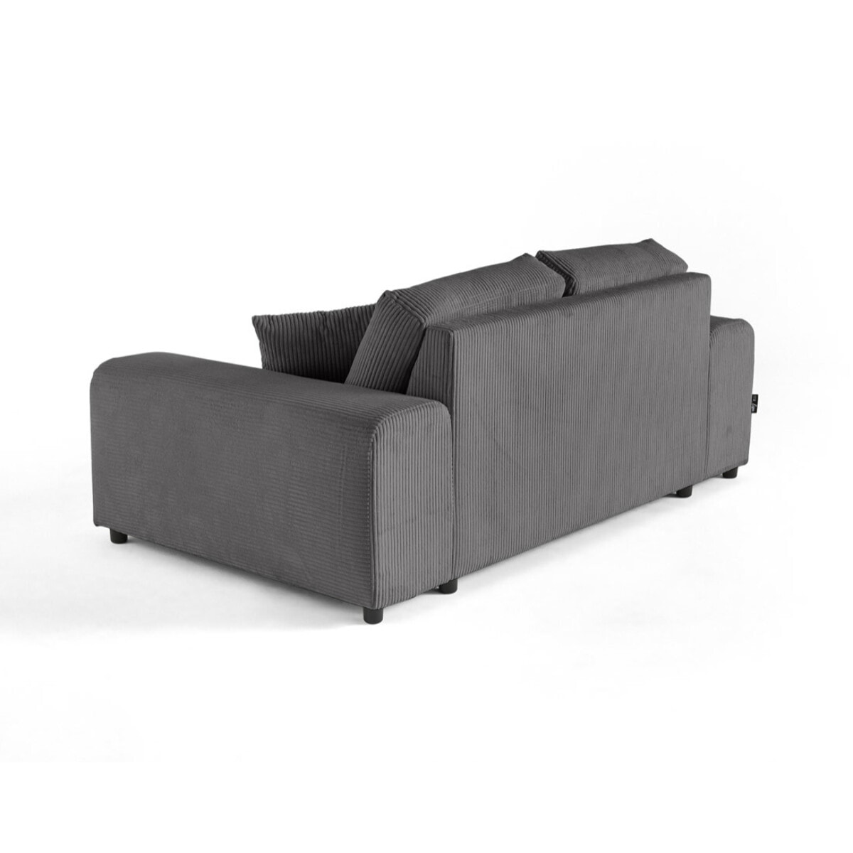Garance - canapé droit 2 places - en velours côtelé - Gris foncé