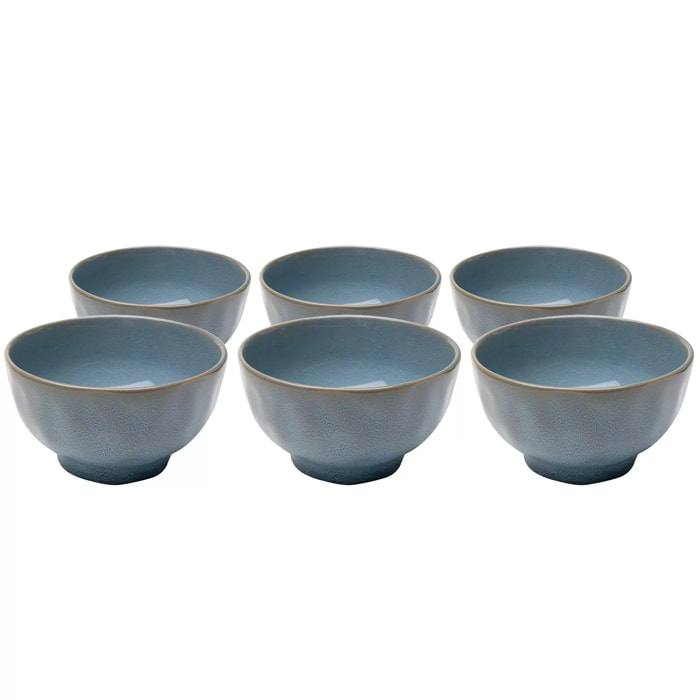 Bols Organic 15cm bleus set de 6 Kare Design
