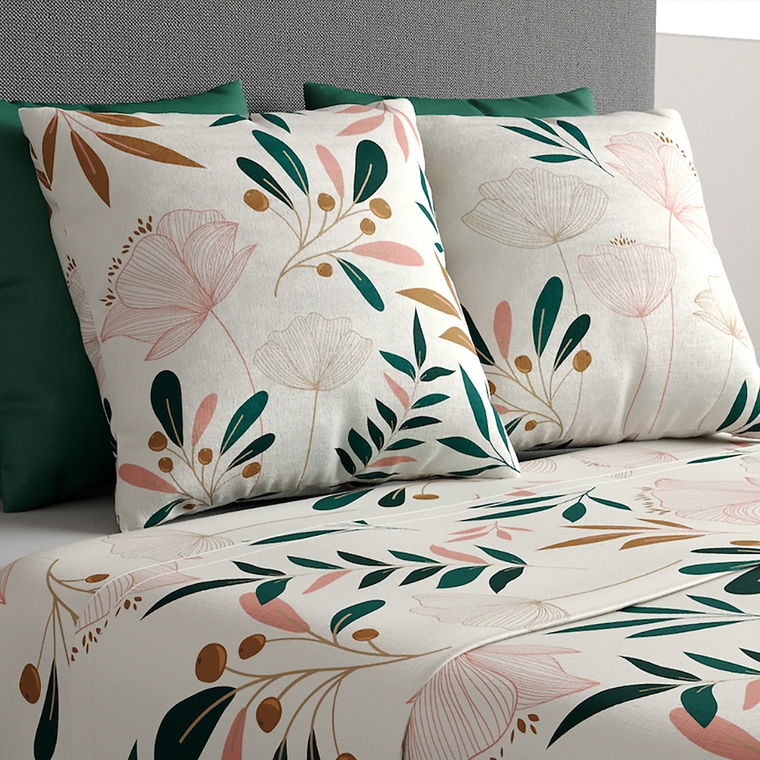 Parure De Drap 3pcs avec Drap Housse 90x190cm 100% Coton 57fils-kano