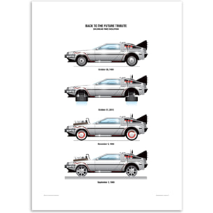 Affiche - DeLorean DMC-12 - Olivier Bourdereau
