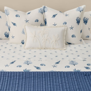 Sábana de algodón 180 hilos estrellas de mar Crea color azul 100% Algodón percal