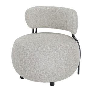 Fauteuil rond en laine bouclée