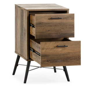 Mesita de Noche Clavel 2 cajones Color Rustic