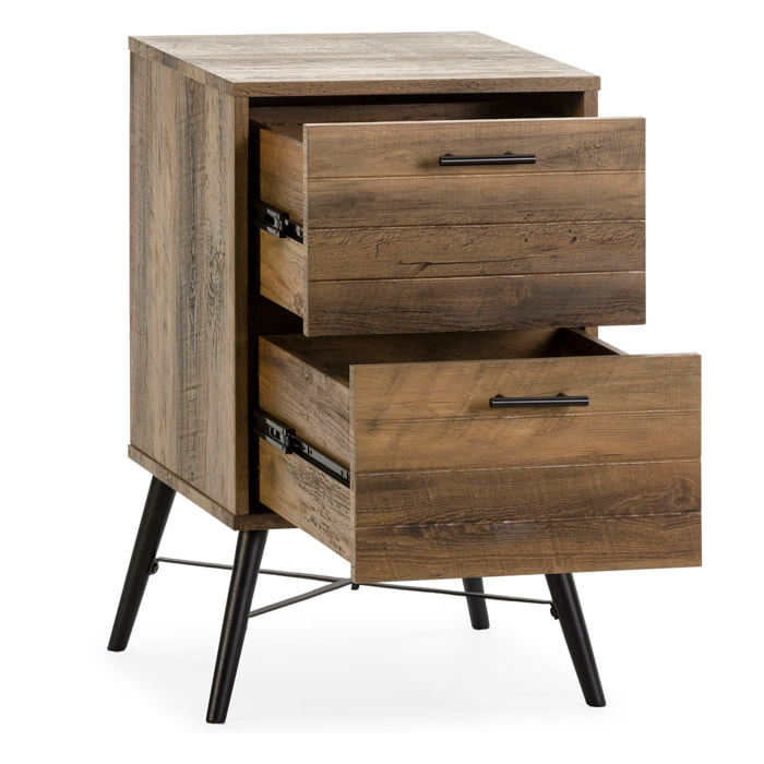 Mesita de Noche Clavel 2 cajones Color Rustic