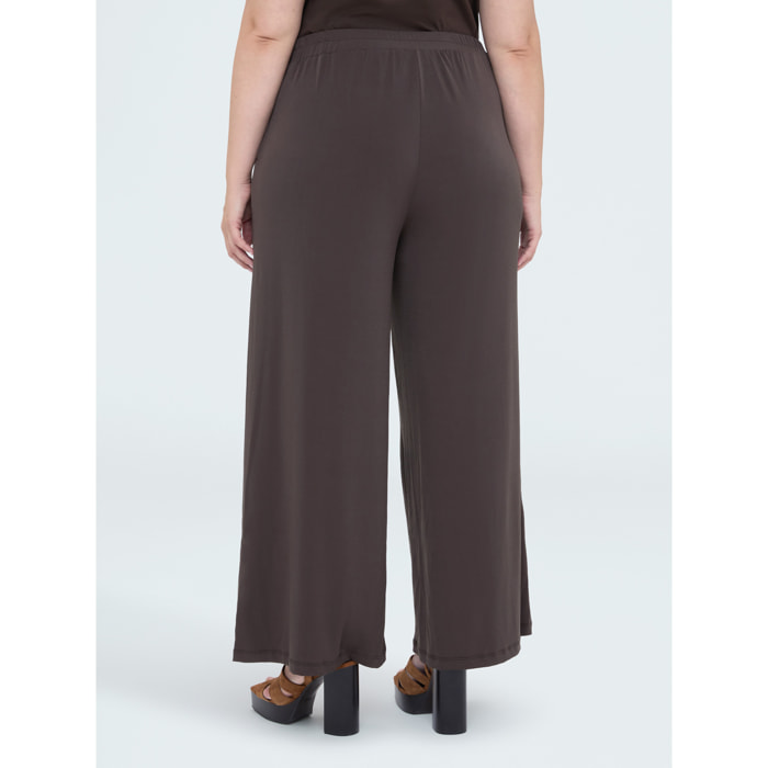 Fiorella Rubino - Pantaloni palazzo in jersey - Marrone