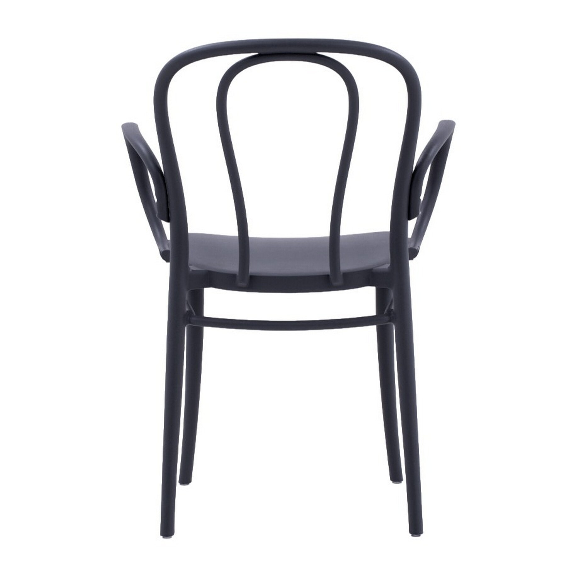 Set di 4 sedie NEWCASTLE in polipropilene antracite con braccioli, impilabili