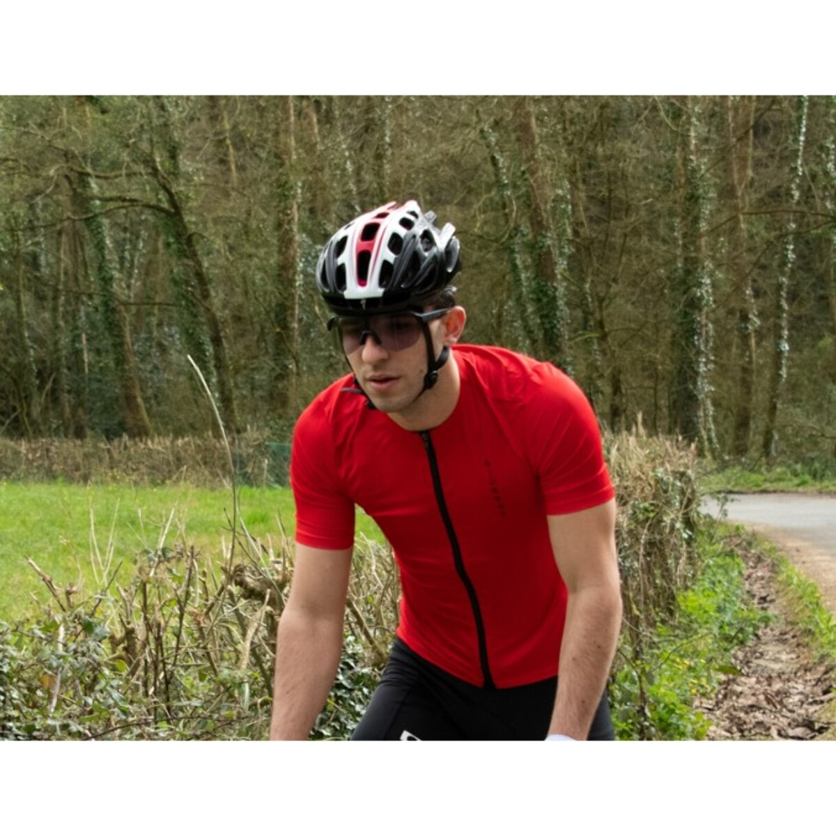 MAILLOT DE CICLISMO MANGA CORTA PARA HOMBRE BLUEBALL EN ROJO CON LOGO NEGRO