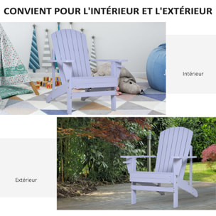 Fauteuil de jardin Adirondack grand confort porte-gobelet intégré bois de sapin traité peint gris