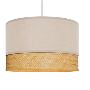 Suspension en bambou naturel, papier et métal D40 cm - Baikal