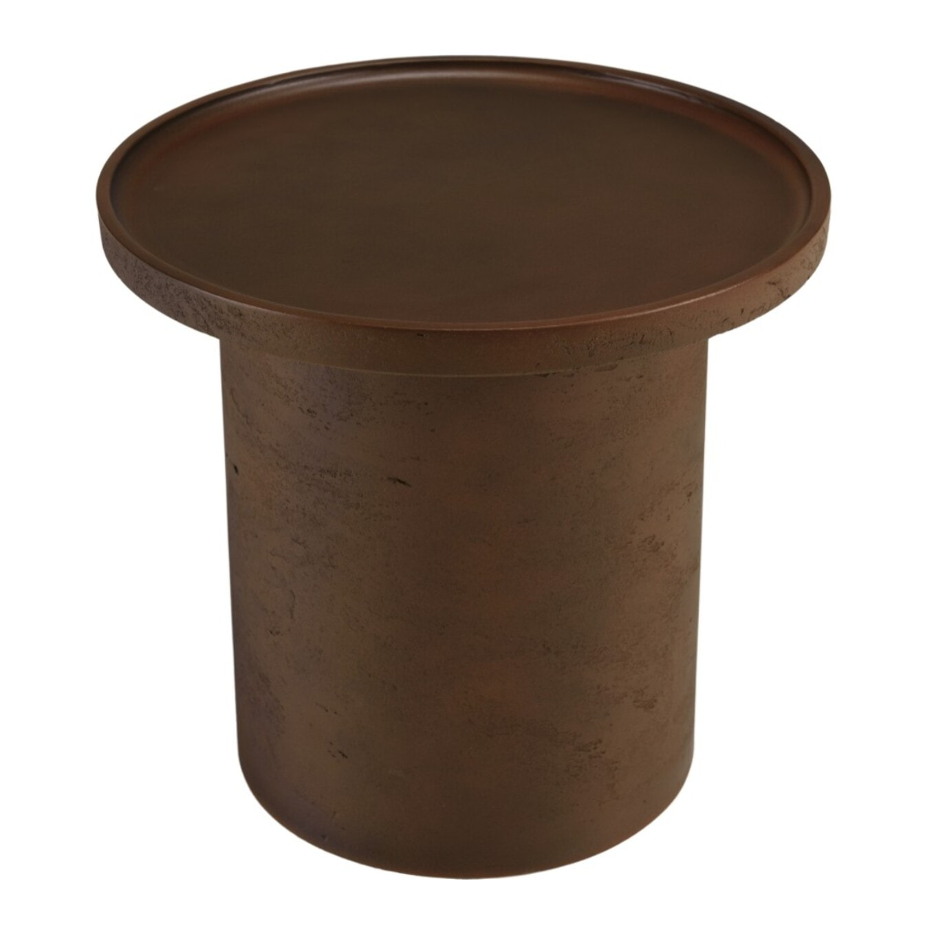 NESTOR - Table d'appoint ronde en béton marron D36cm