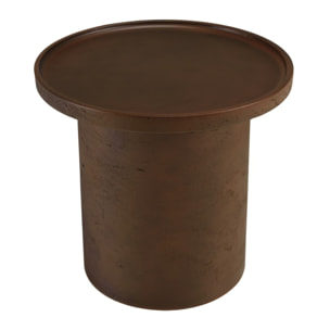 NESTOR - Table d'appoint ronde en béton marron D36cm