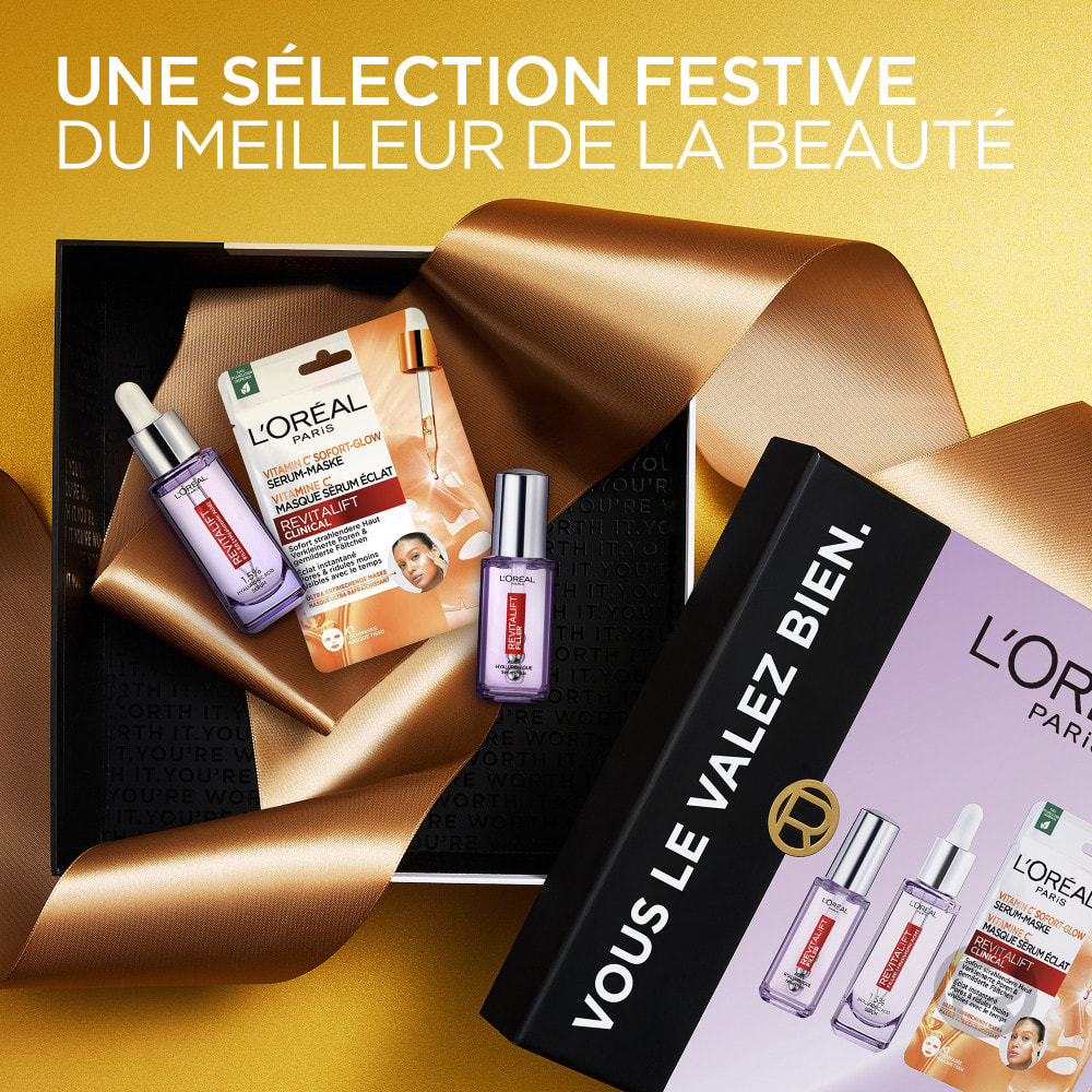 L’Oréal Paris Coffret Cadeau Soin Sérum Filler Anti-Rides + Sérum Yeux + Masque Eclat Visage