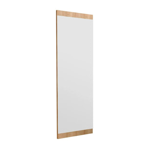 Specchio Dprenn, Specchiera, Articolo d'arredo a muro, Decorazione con specchio, 40x2h120 cm, Rovere