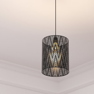 Suspension "Cota" noire - métal ajouré D25 cm