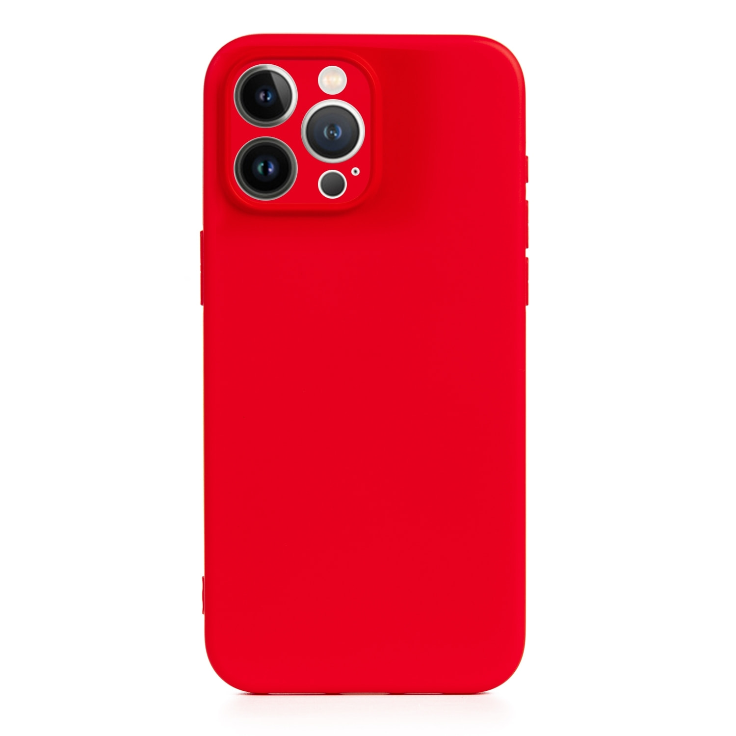 DAM Custodia  Essential in silicone con protezione per fotocamera per iPhone 13 Pro Max. Interno in morbido velluto. 8,09x1,04x16,36 cm. colore rosso