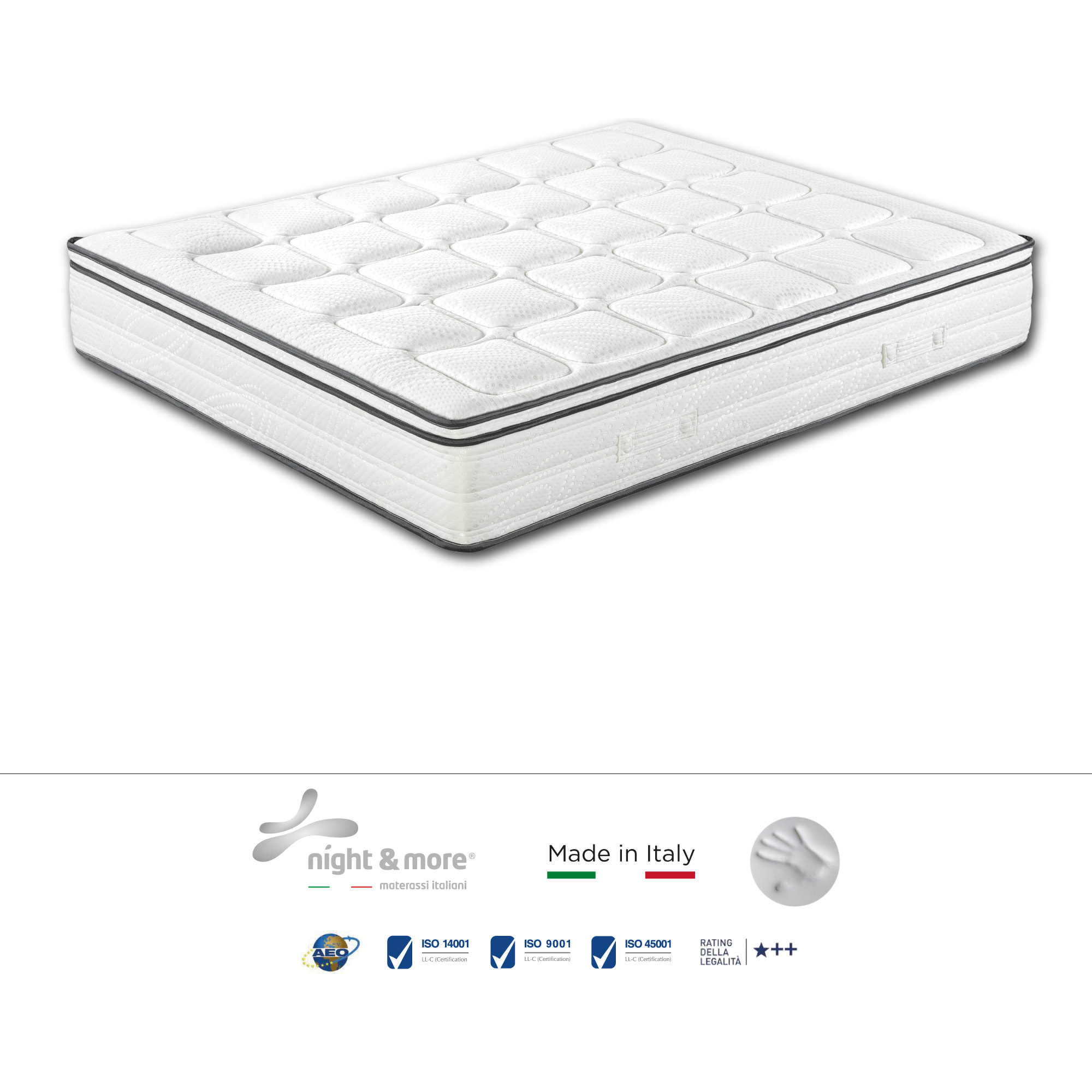"Volare" H25 cm 140x190 coppia guanciali Memory OMAGGIO 2cm memory foam