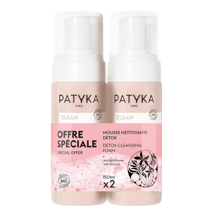 Clean - Duo Mousse Nettoyante Détox 2x 150 ml