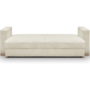 Canapé convertible 3 places en velours côtelé - ROBIN