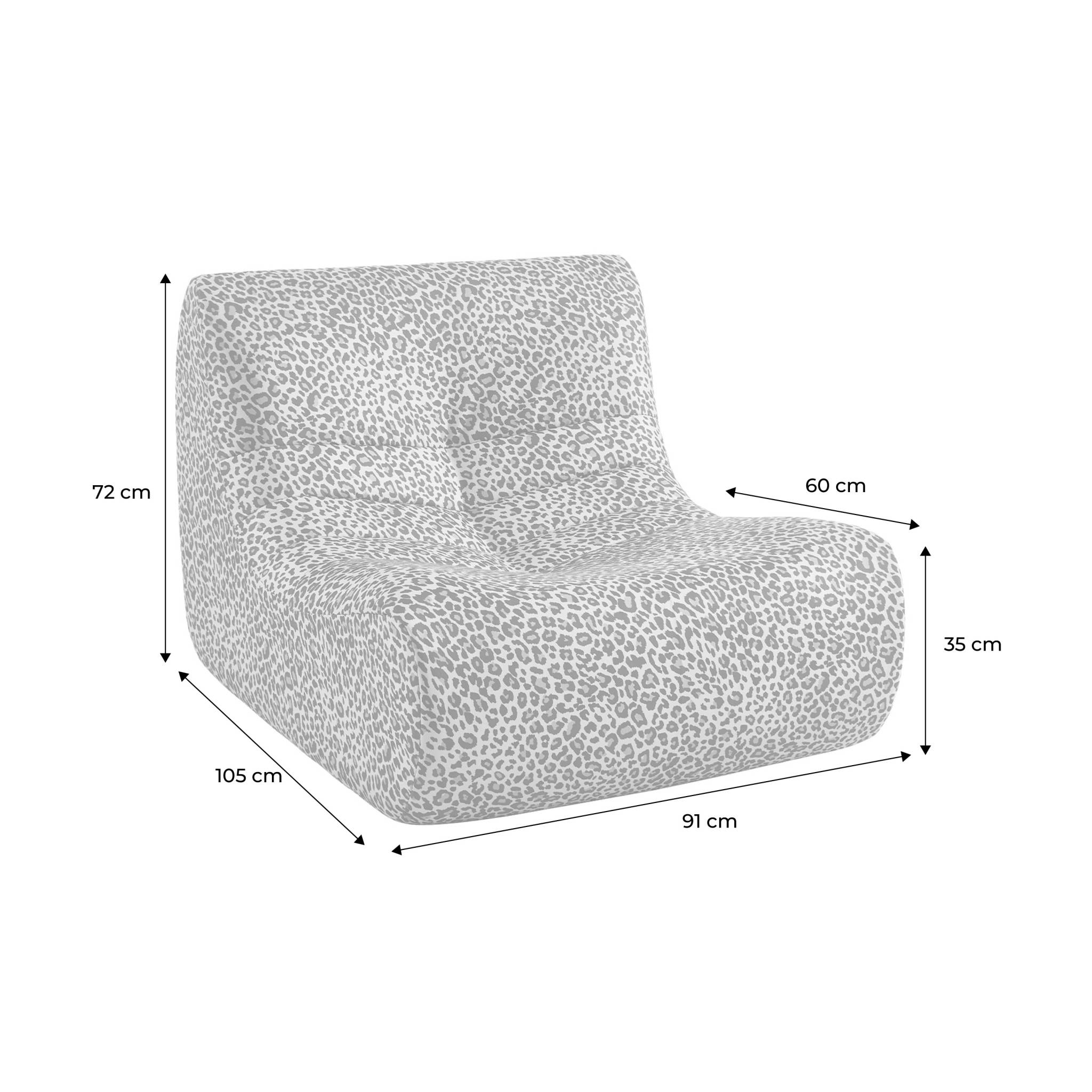 Chauffeuse tissu léopard 1 place SOKOL