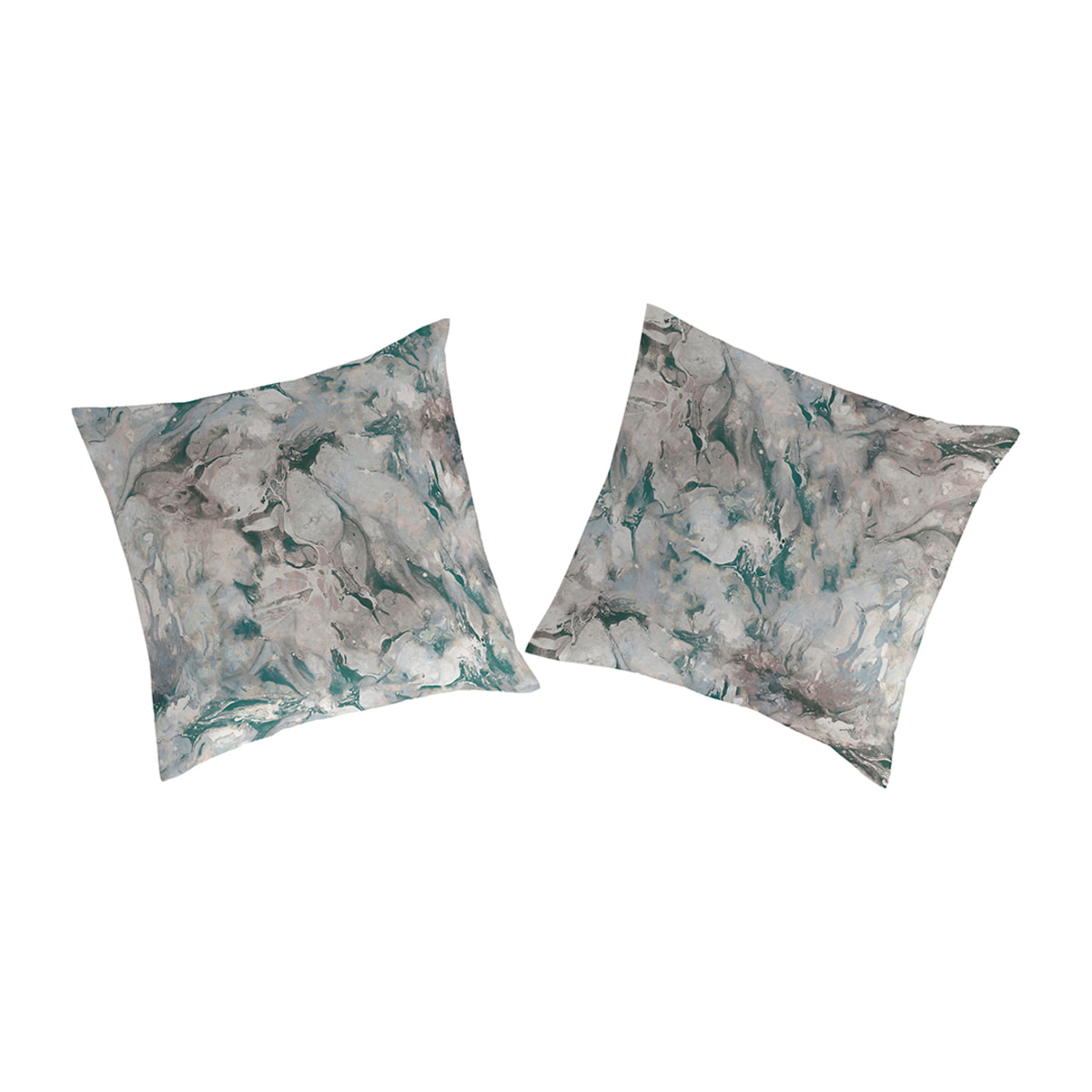 2 Fundas de almohada   ZARCI verde/gris 65x65 cm - 100% algodón -