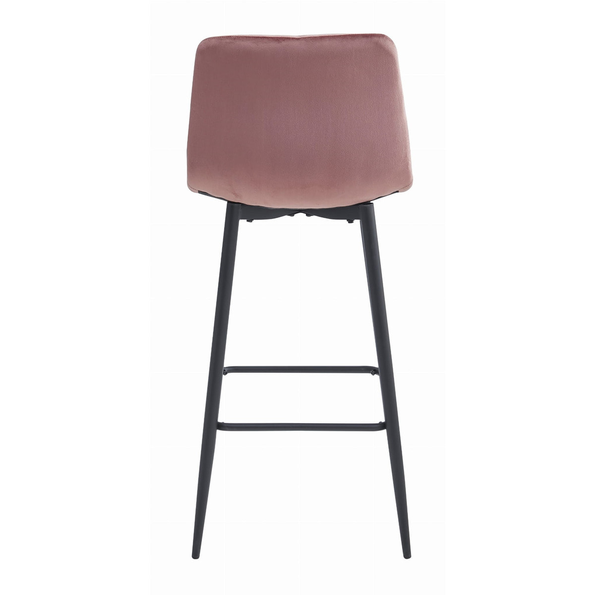 Set di 2 sgabelli da bar Nado in velluto rosa e gambe nere