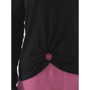 Camiseta de manga larga para mujer "Anillo Negro"