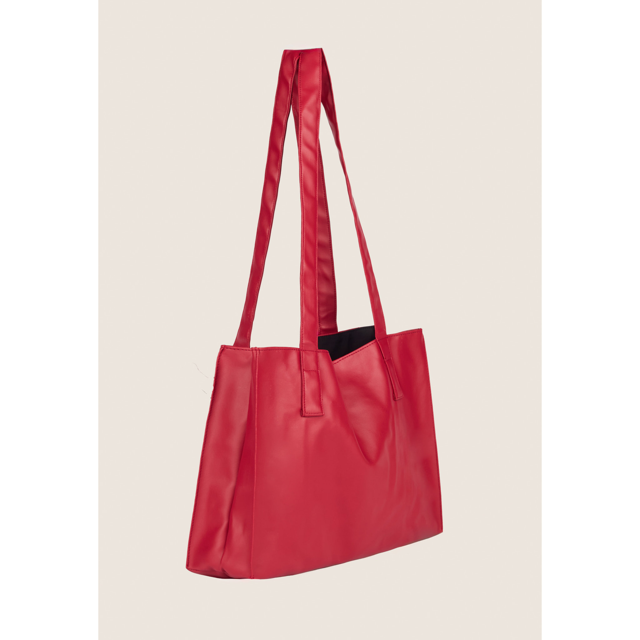 Shopping bag in similpelle con logo applicato