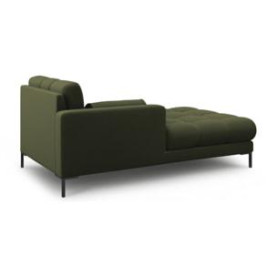 Méridienne gauche "Bali" en tissu structurel vert
