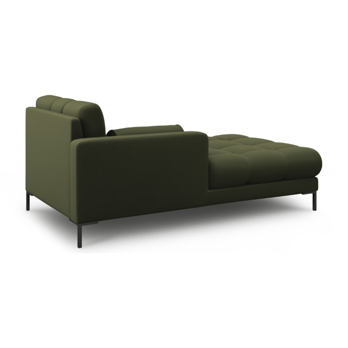 Méridienne gauche "Bali" en tissu structurel vert