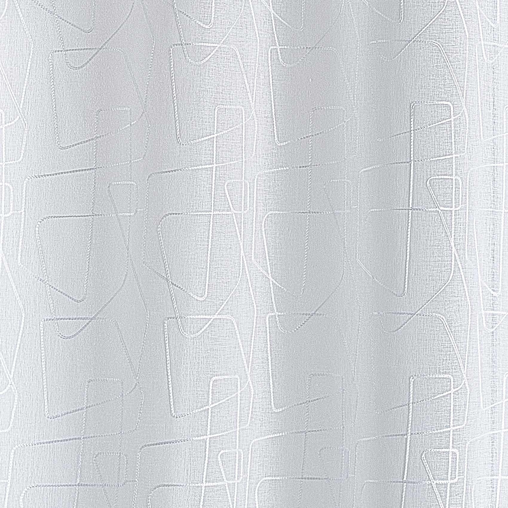 Voilage brodé au style graphique - Blanc