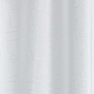 Voilage brodé au style graphique - Blanc