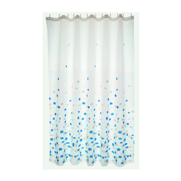Rideau de douche Polyester BREST 180x200cm QUALITà PREMIUM Bleu - Anneaux inclus MSV