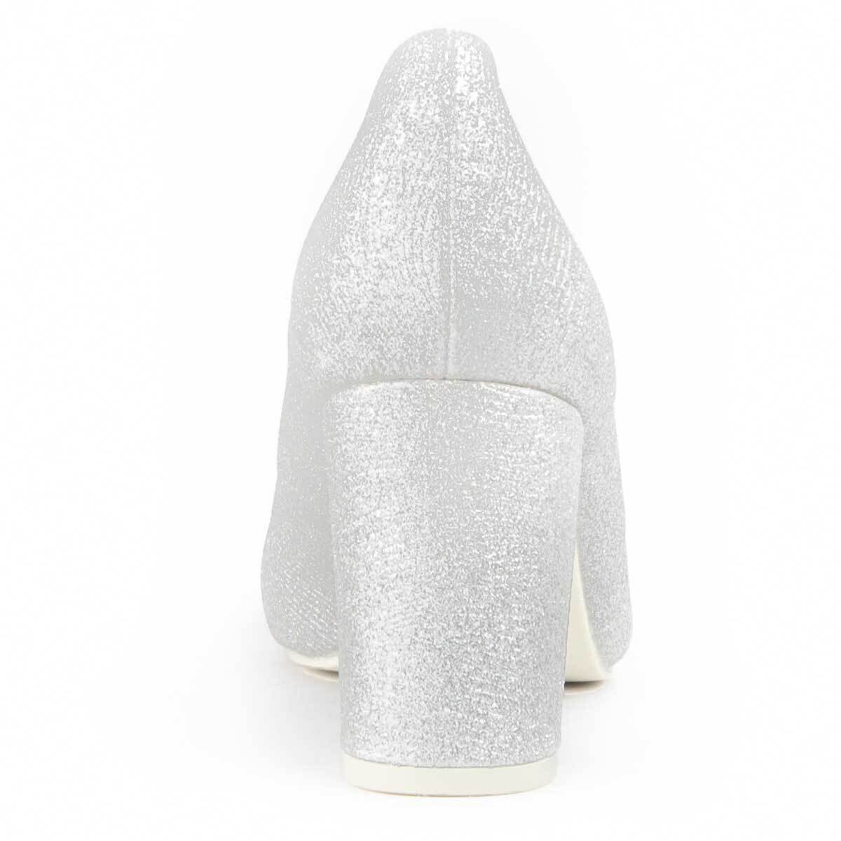 Zapato De Tacón - Plateado - Altura: 8 Cm