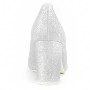 Zapato De Tacón - Plateado - Altura: 8 Cm