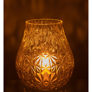 J-Line vase Nox Taillé - verre - jaune - small - 22.5 cm de hauteur