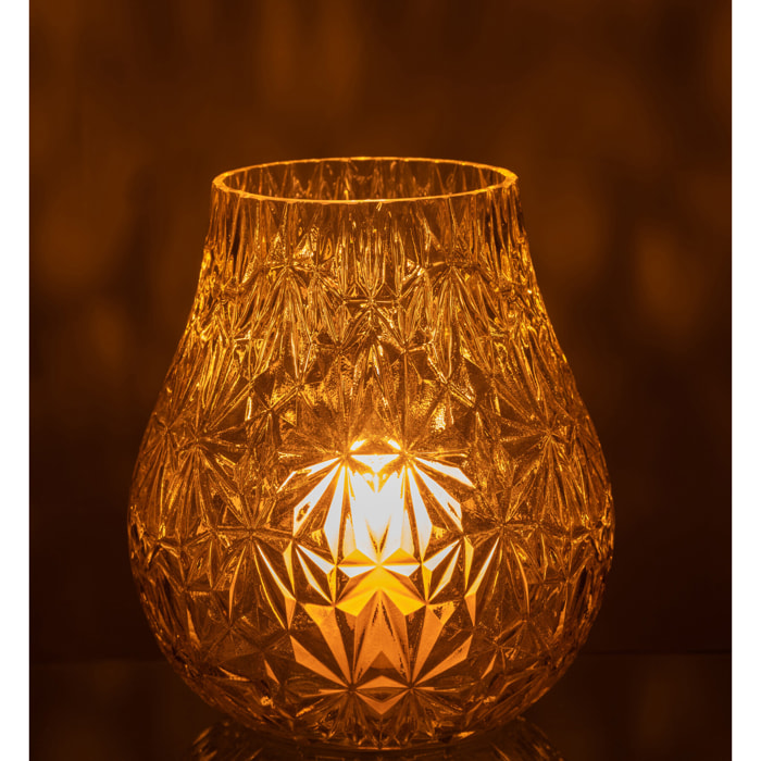 J-Line vase Nox Taillé - verre - jaune - small - 22.5 cm de hauteur