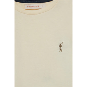 Camiseta color crudo de cuello redondo con bordado Rigby Go