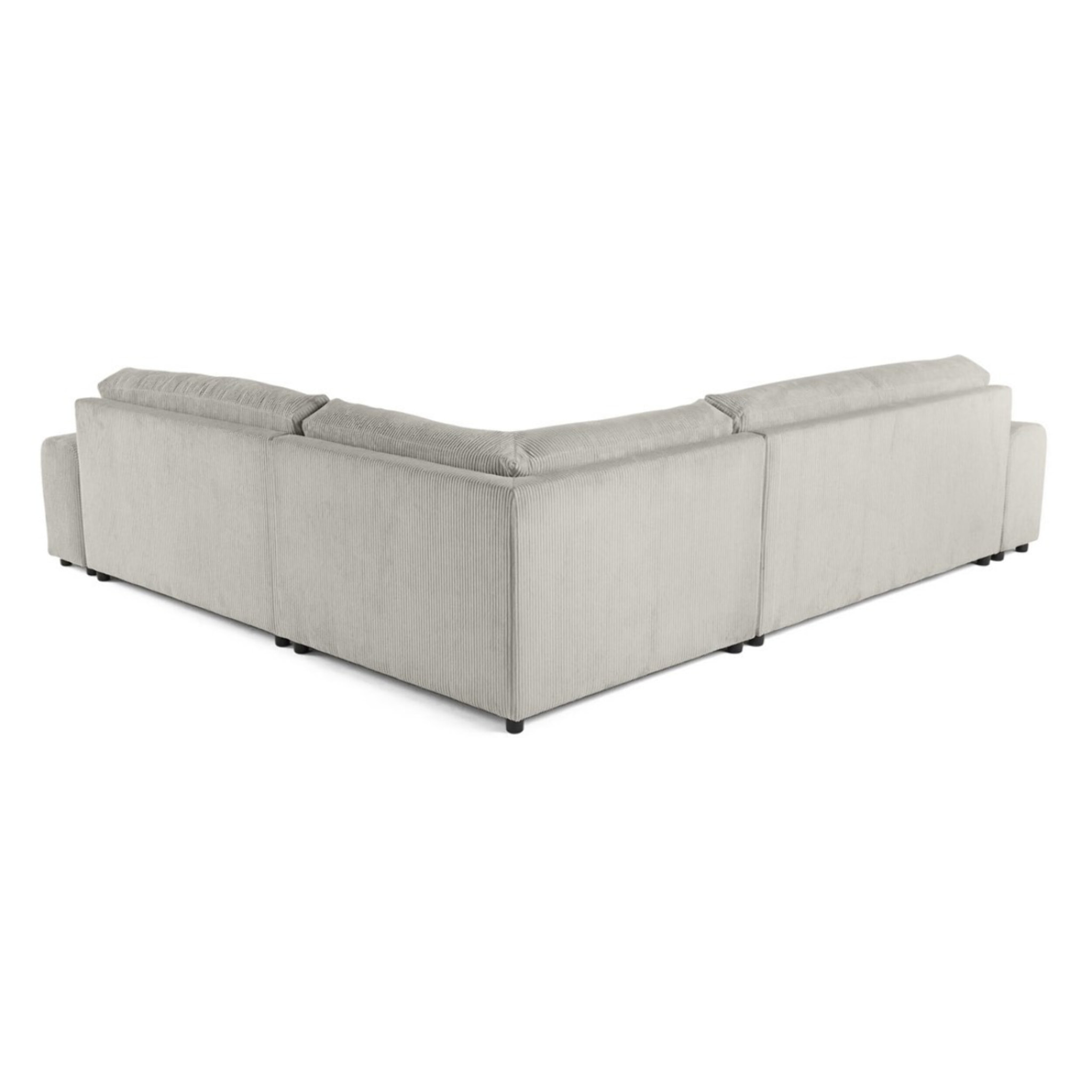 Garance - canapé modulable d'angle droit - 5 places - en velours côtelé - Gris clair
