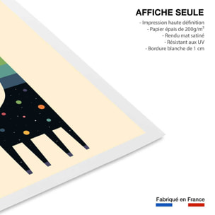 Affiche enfant girafe galaxie  Affiche seule