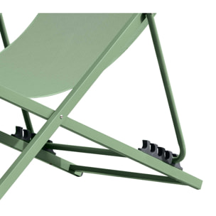 Lot de 6 chiliennes en acier - vert amande - PAROS