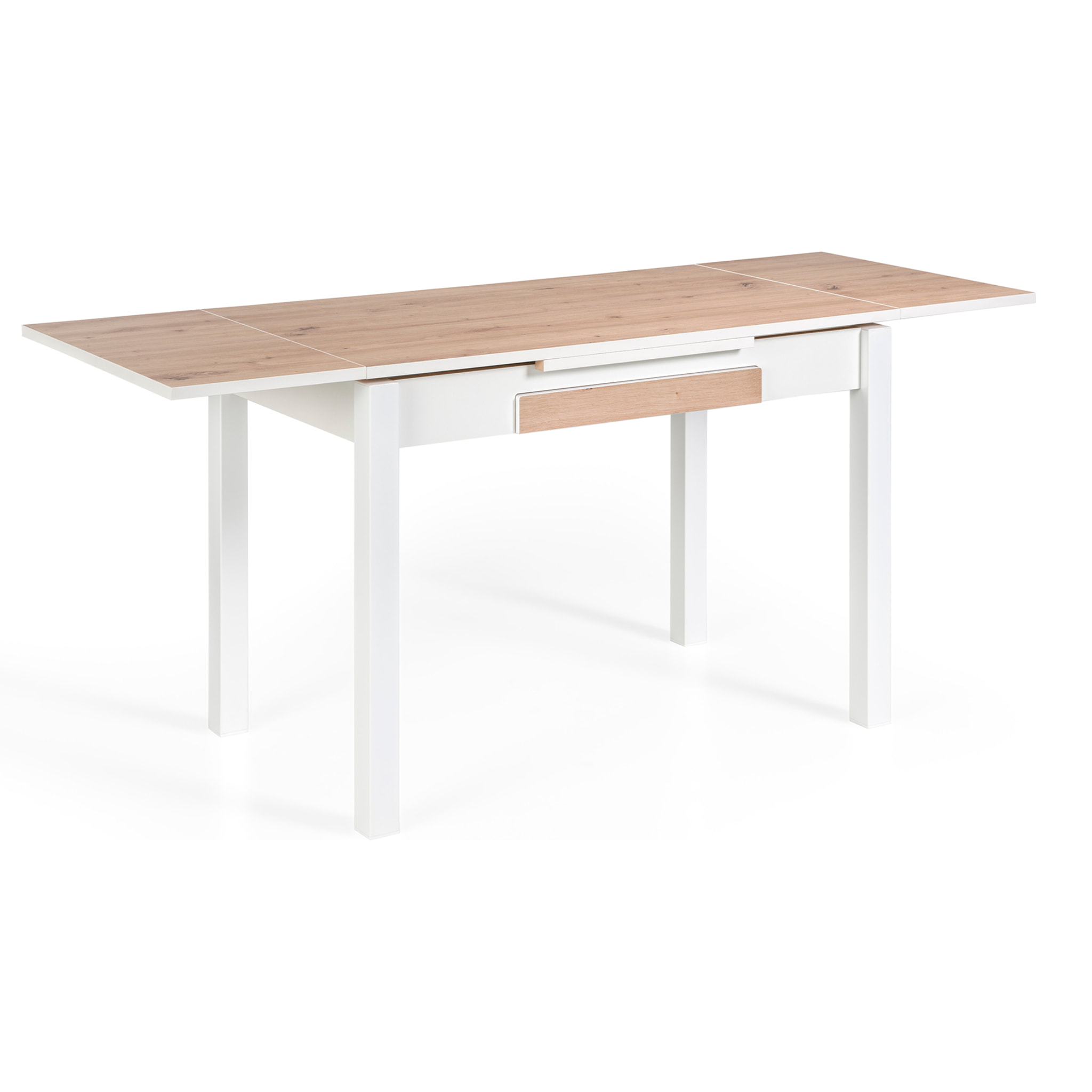 Mesa extensible – Blanco y roble Amazonas