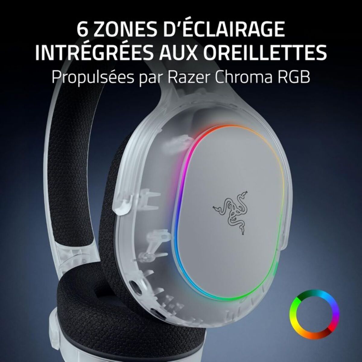 Casque gamer RAZER BARRACUDA X CHROMA PHANTOM WHITE ED