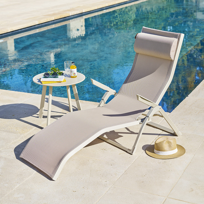 Transat "Decima" lin & argile aluminium et texaline