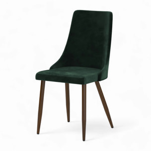 Pack 4 chaises en velours jaune et vert - Vinni