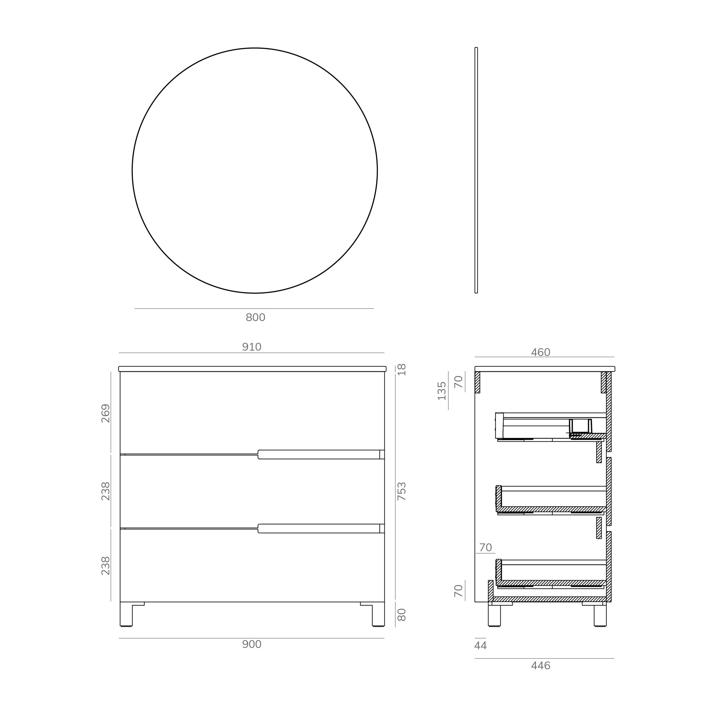 Conjunto de baño MEMPHIS 3C, Alday, 90cm, Teka