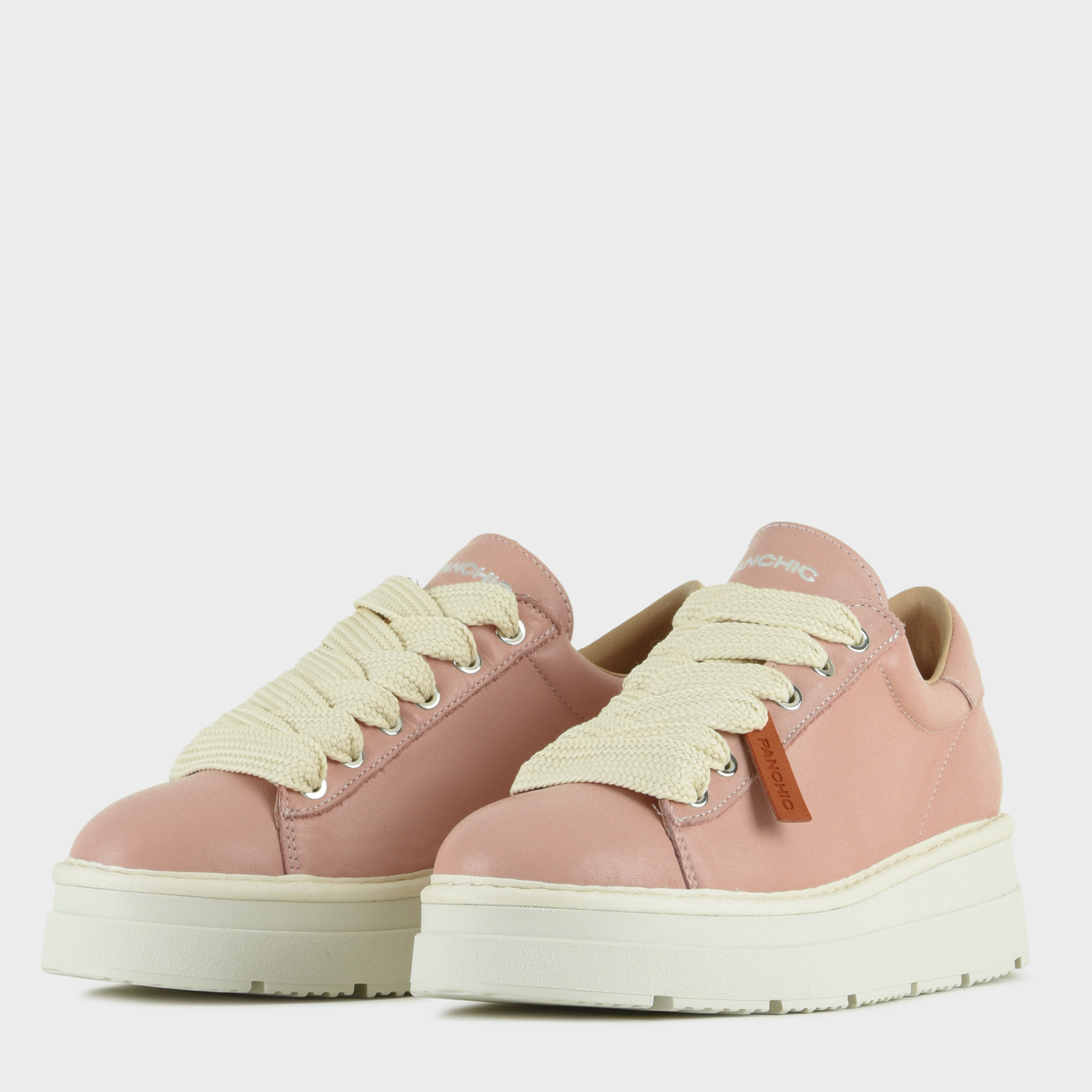 ZAPATO CON CORDONES MUJER P89 DE PIEL ROSA POLVO