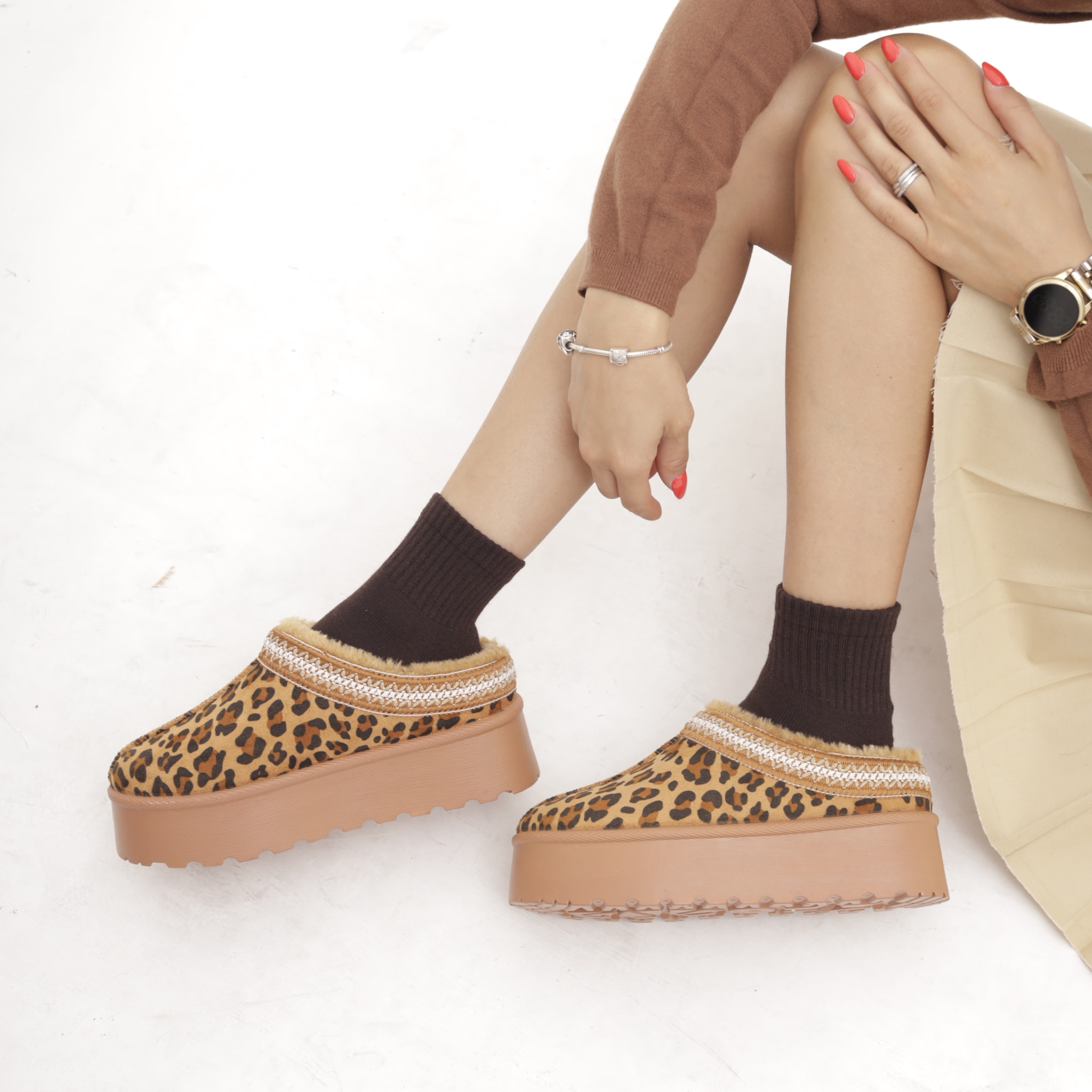 SABOT MAMMUT BORDATO LEOPARDO